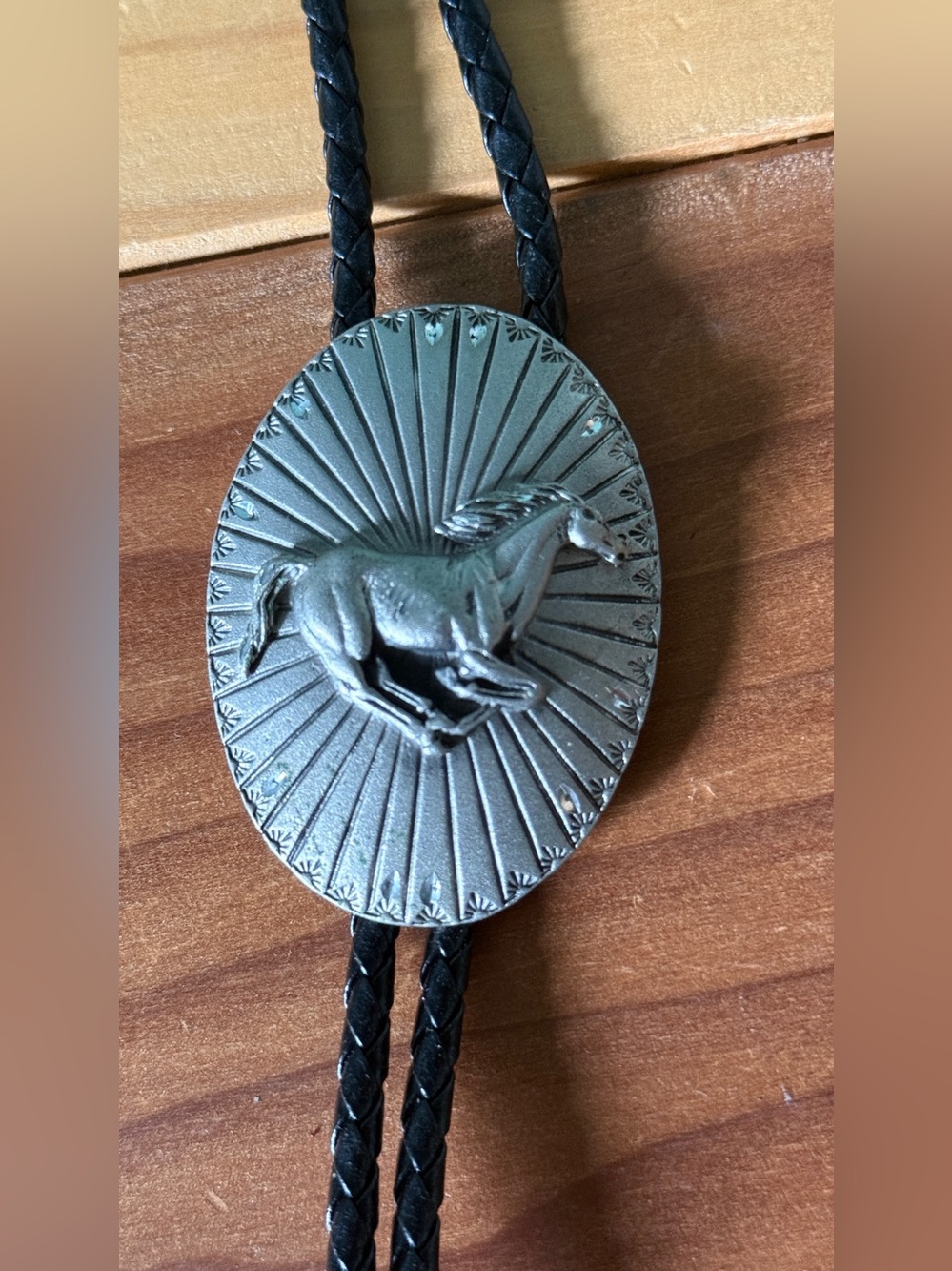 Vintage S.S.I. Pewter Running Horse Bolo Tie Handcrafted USA 38” Western